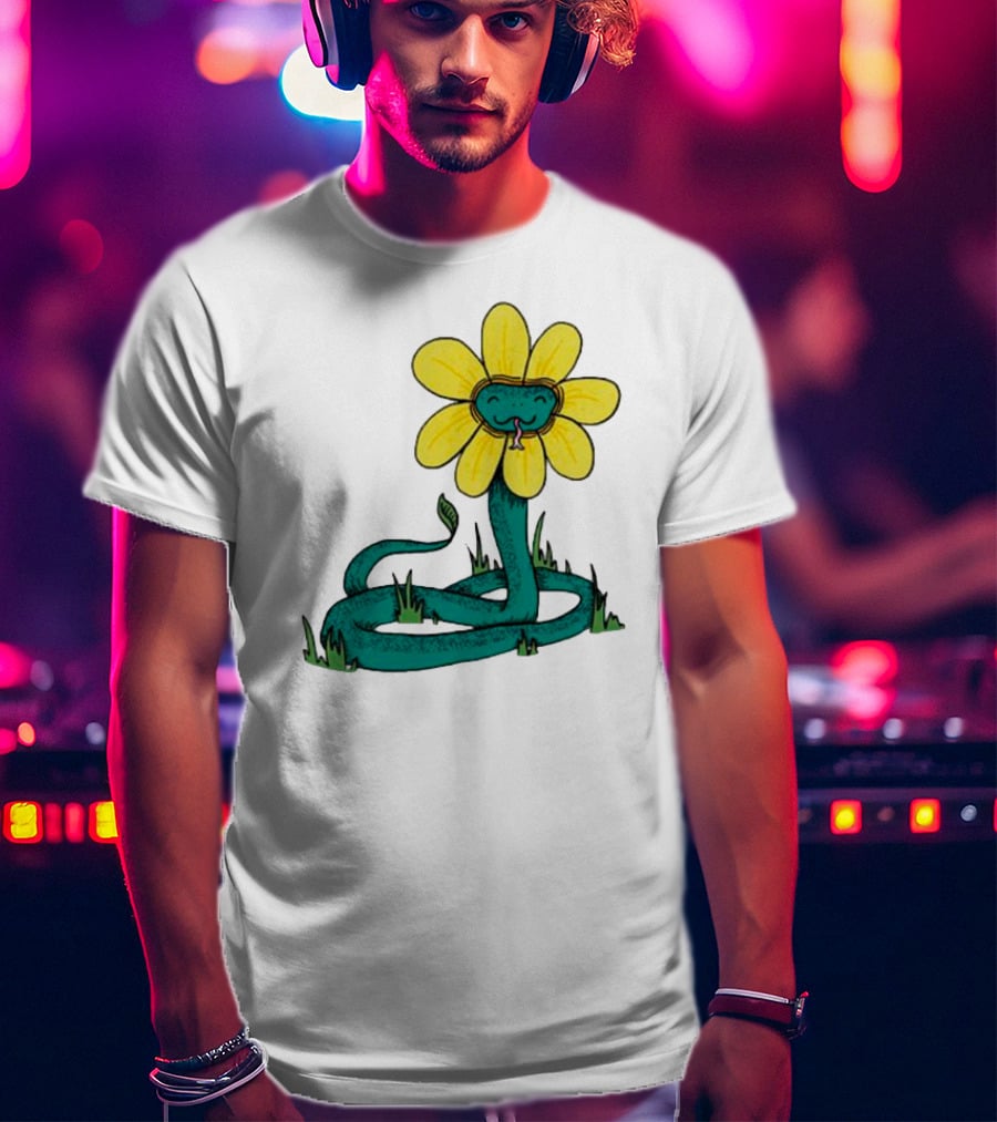 Snake Flower Bloom Entwined In Nature T-Shirt