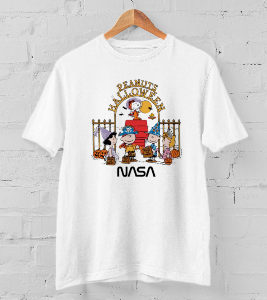 Peanuts Halloween Trick Or Treat With NASA Space T-Shirt