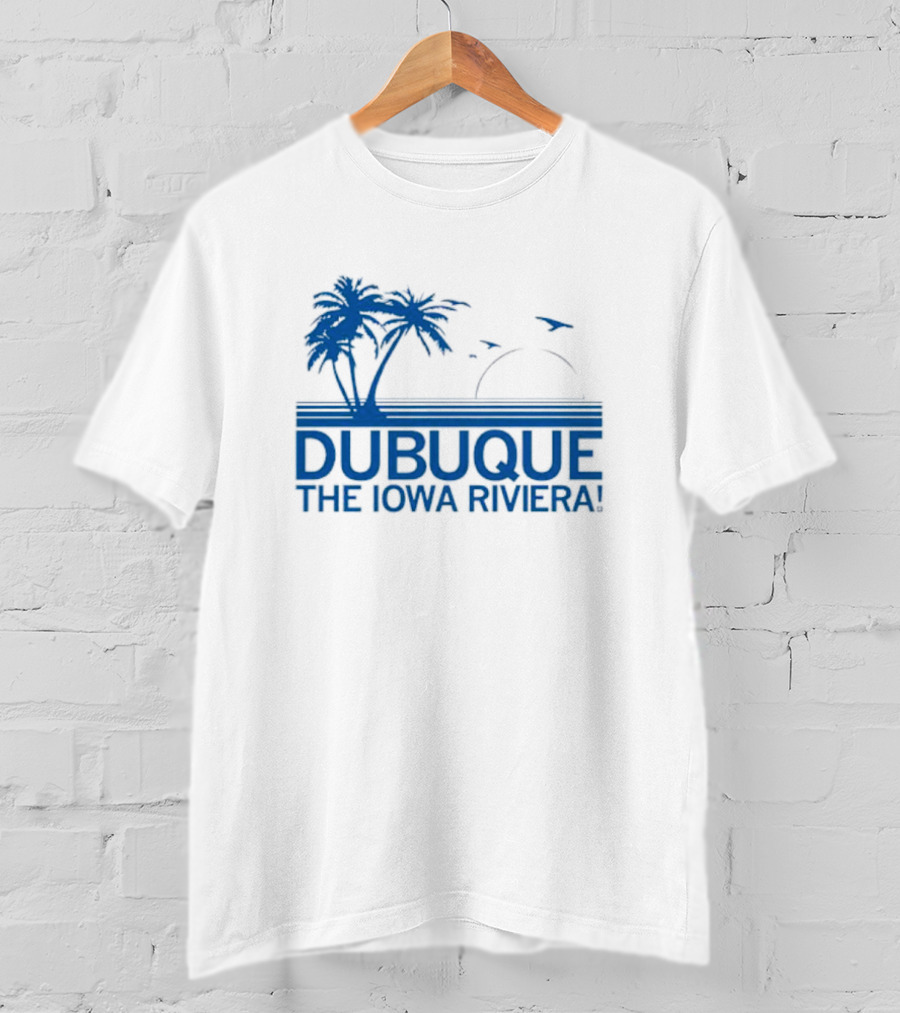 Dubuque The Iowa Riviera Palm Trees Ocean Sunset T-Shirt