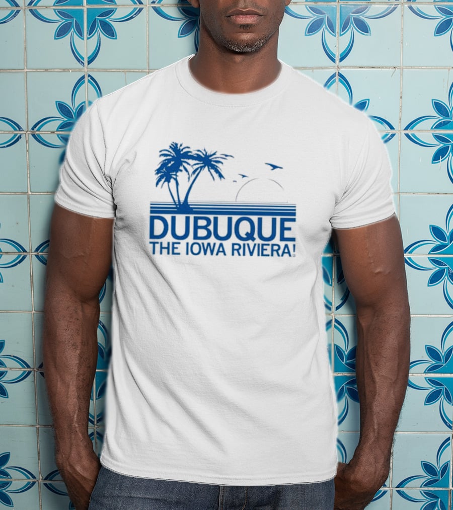 Dubuque The Iowa Riviera Palm Trees Ocean Sunset T-Shirt