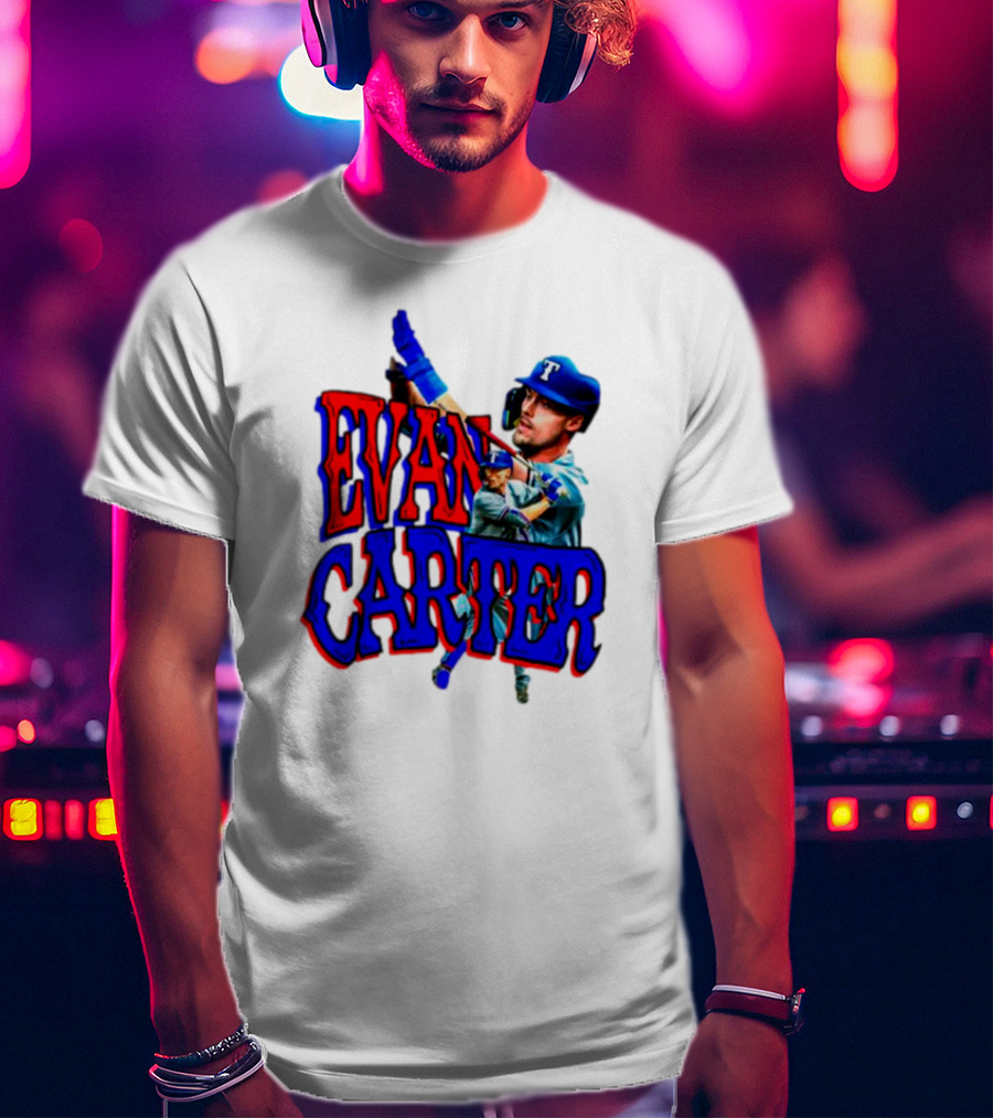 Evan Carter Texas Rangers Baseball Player Image T-Shirt