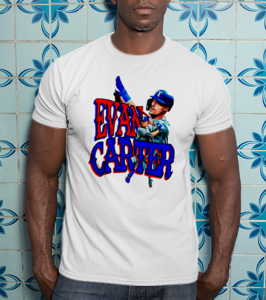 Evan Carter Texas Rangers Baseball Player Image T-Shirt