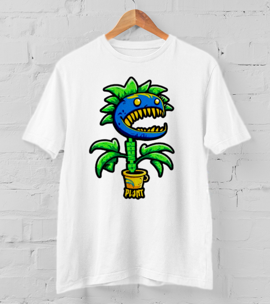 Industry Plant Blue Monster With Yellow Teeth In Yellow Pot T-Shirt