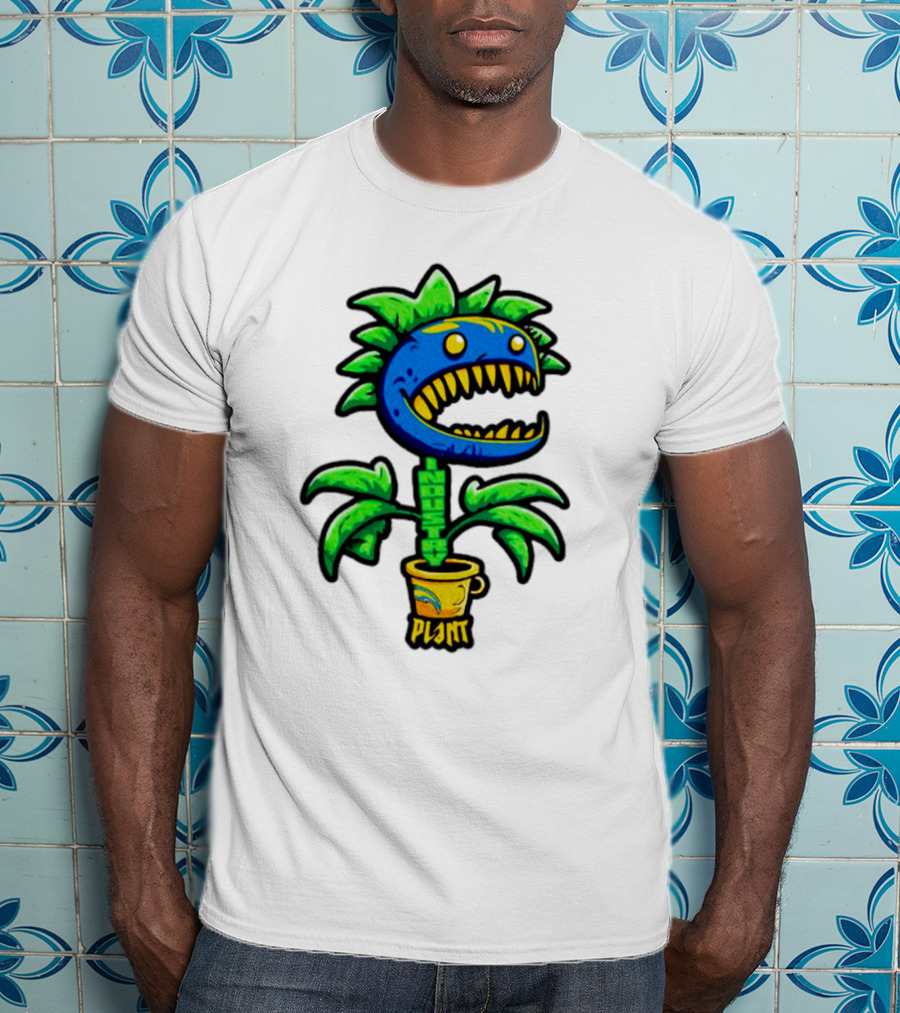 Industry Plant Blue Monster With Yellow Teeth In Yellow Pot T-Shirt