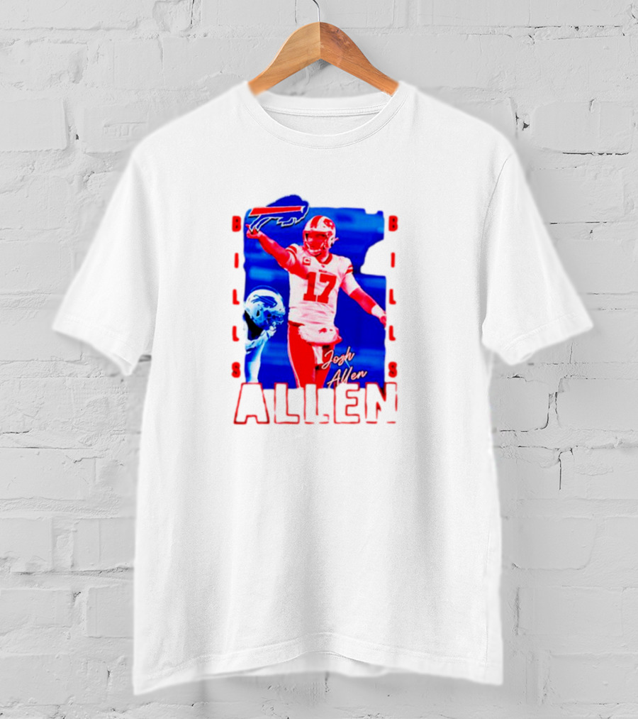Josh Allen Buffalo Bills NFL Quarterback Iconic Play Action Image T-Shirt
