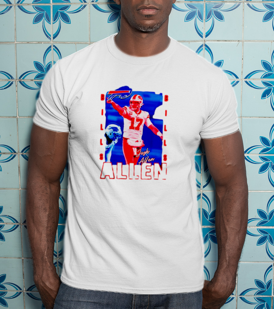 Josh Allen Buffalo Bills NFL Quarterback Iconic Play Action Image T-Shirt