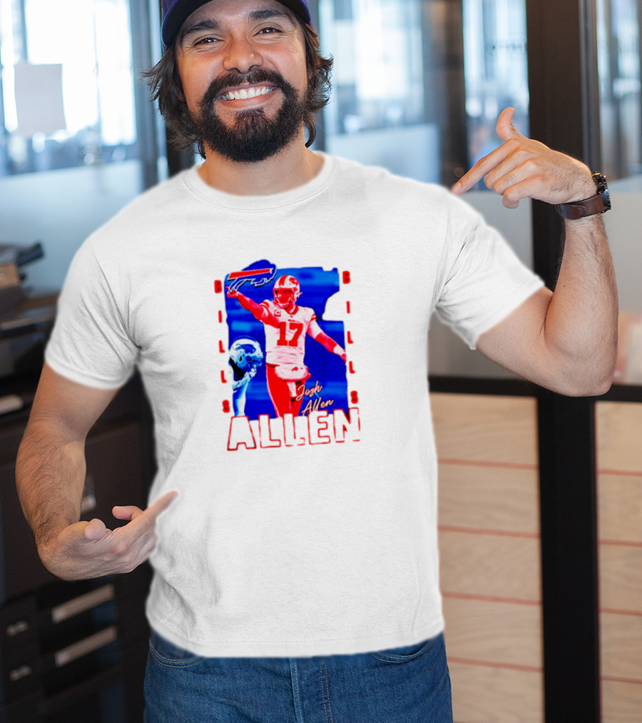 Josh Allen Buffalo Bills NFL Quarterback Iconic Play Action Image T-Shirt