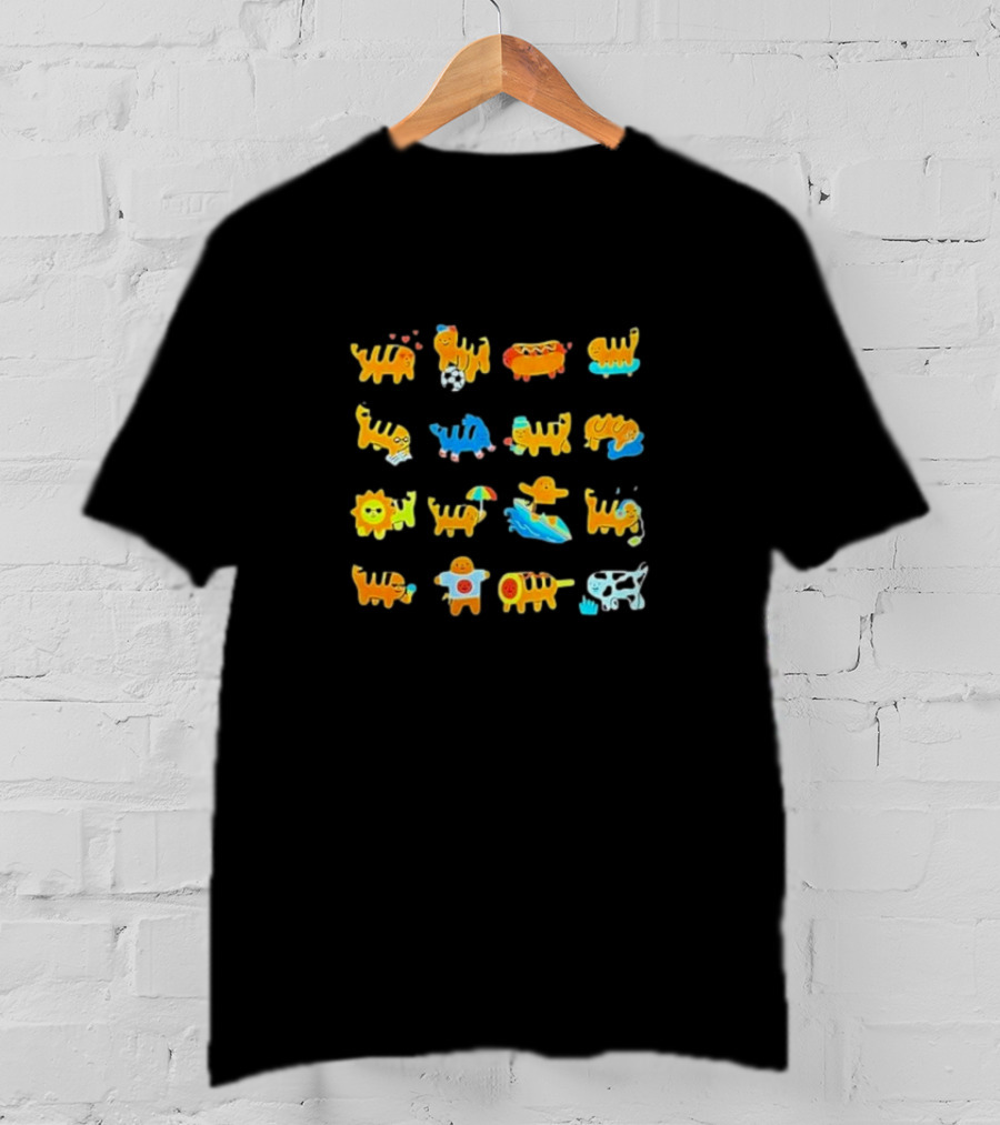 Mango Town Colorful Cat Characters Collection T-Shirt