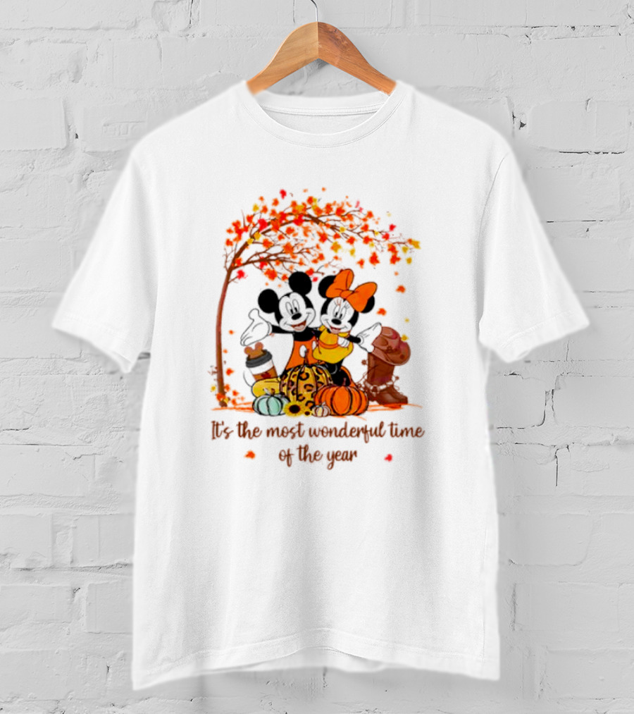Mickey And Minnie It's The Most Wonderful Time Of The Year Thanksgiving T-Shirt