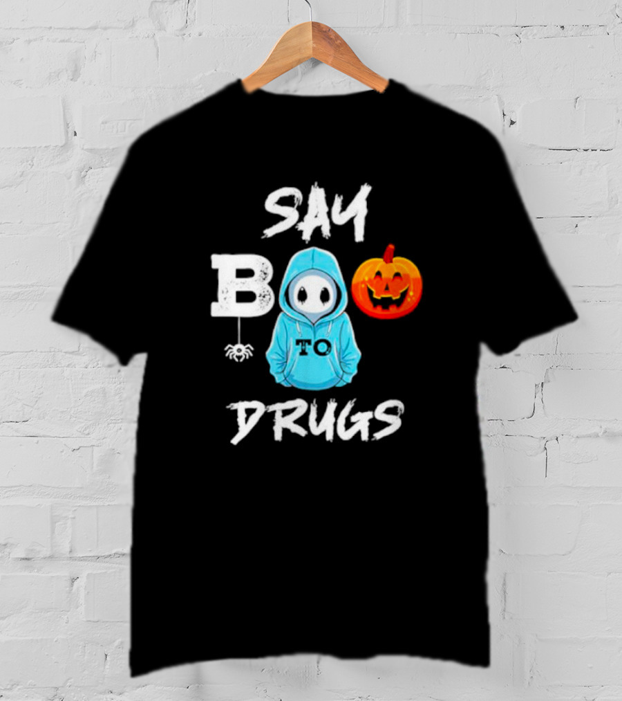 Red Ribbon Week Awareness Say Boo To Drugs Halloween Pumpkin T-Shirt