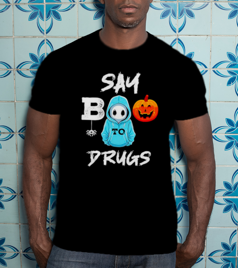 Red Ribbon Week Awareness Say Boo To Drugs Halloween Pumpkin T-Shirt