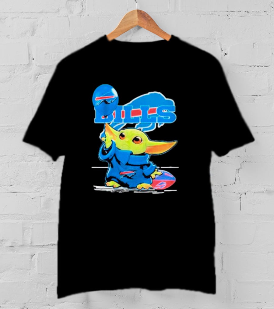 Buffalo Bills Baby Yoda Balloon NFL Team T-Shirt