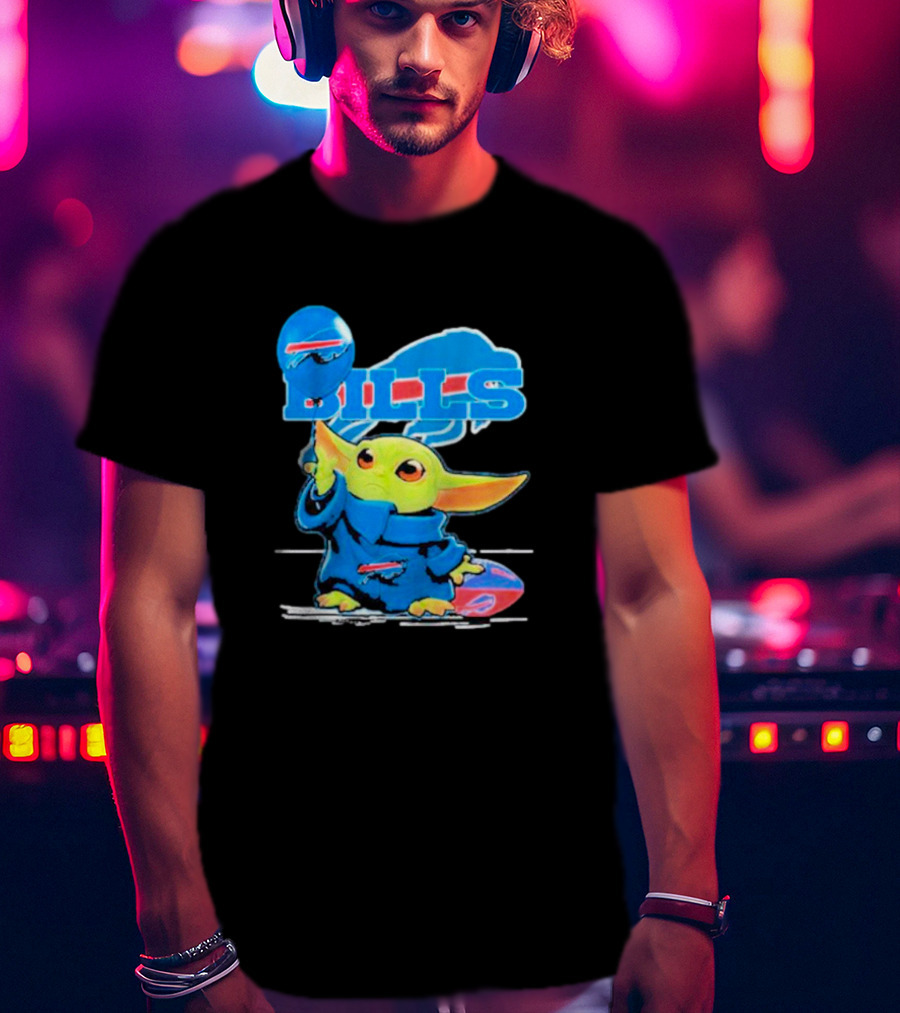 Buffalo Bills Baby Yoda Balloon NFL Team T-Shirt