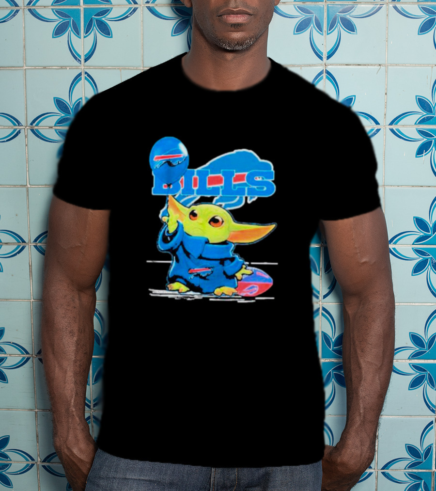Buffalo Bills Baby Yoda Balloon NFL Team T-Shirt