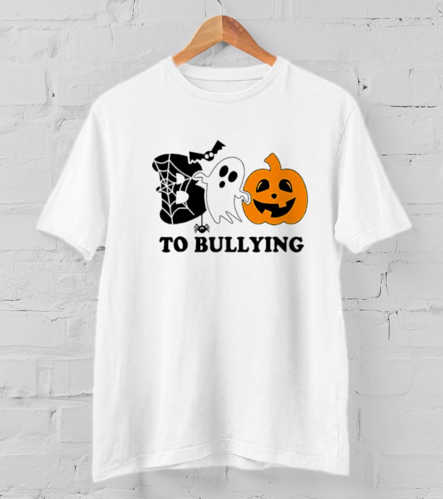 Boo To Bullying Orange Anti Bullying Unity Day Halloween Ghost Pumpkin T-Shirt