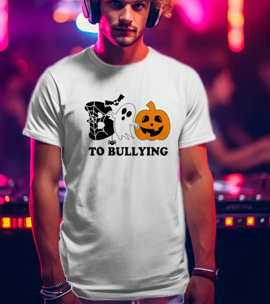 Boo To Bullying Orange Anti Bullying Unity Day Halloween Ghost Pumpkin T-Shirt