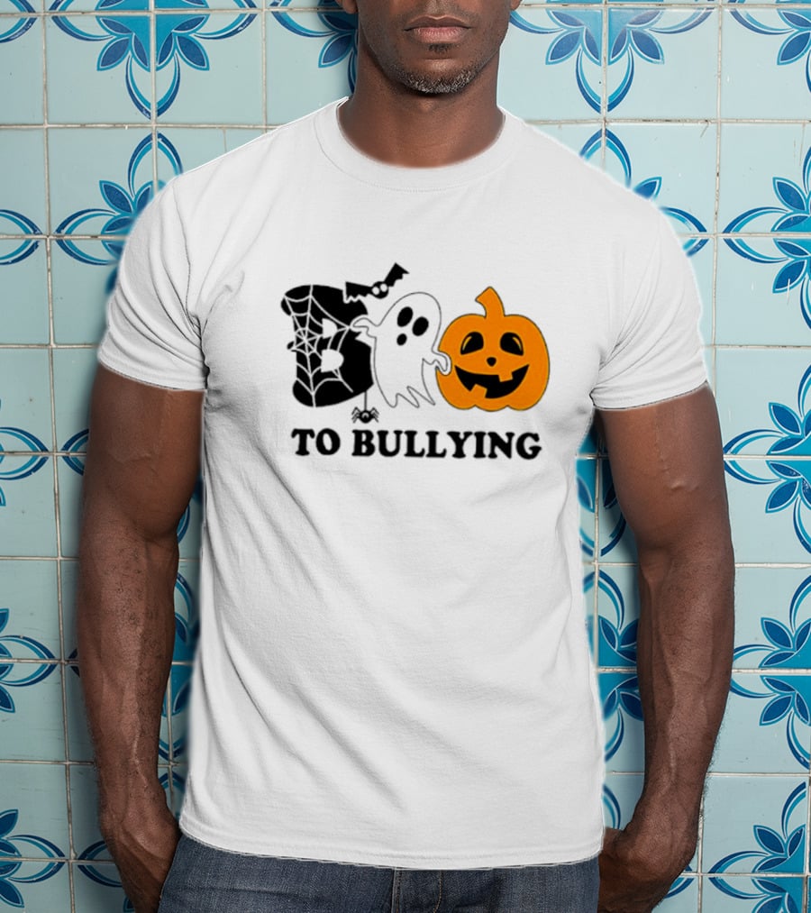 Boo To Bullying Orange Anti Bullying Unity Day Halloween Ghost Pumpkin T-Shirt