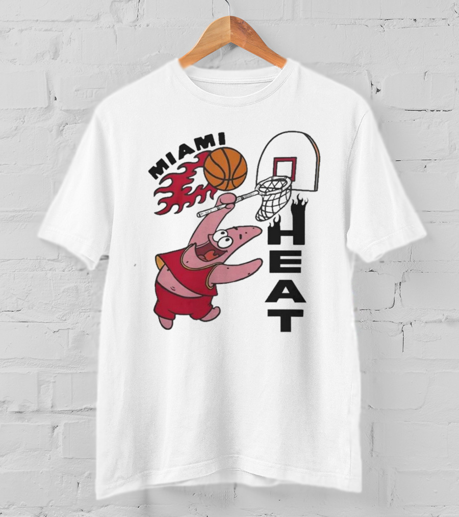 Miami Heat Homage Patrick Star Basketball Dunking Fun T-Shirt
