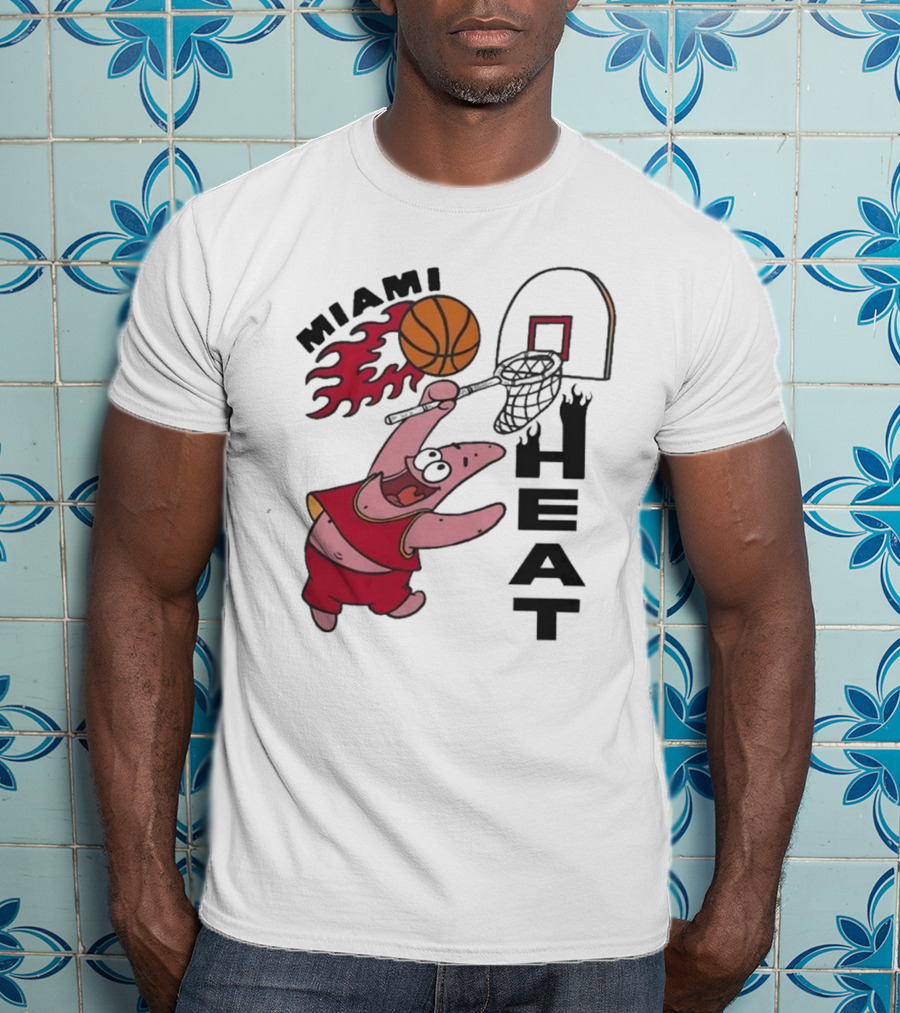 Miami Heat Homage Patrick Star Basketball Dunking Fun T-Shirt