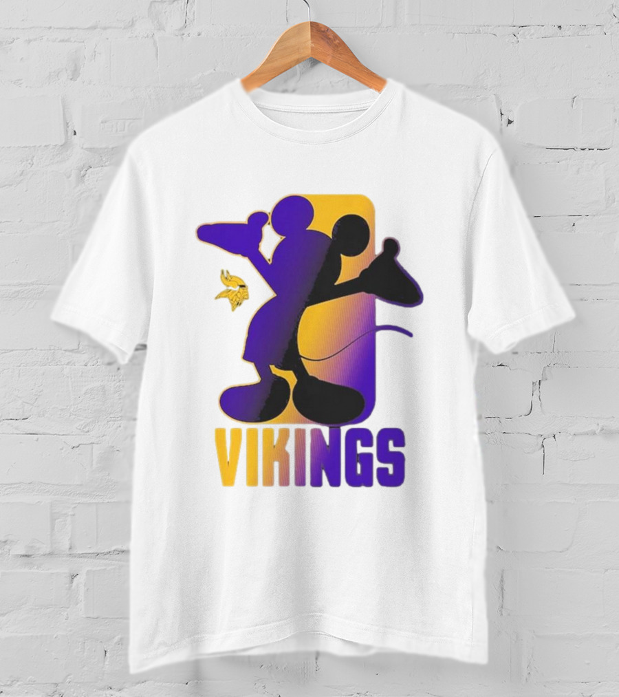 Mickey Mouse Vikings Minnesota Disney Cross Fade T-Shirt