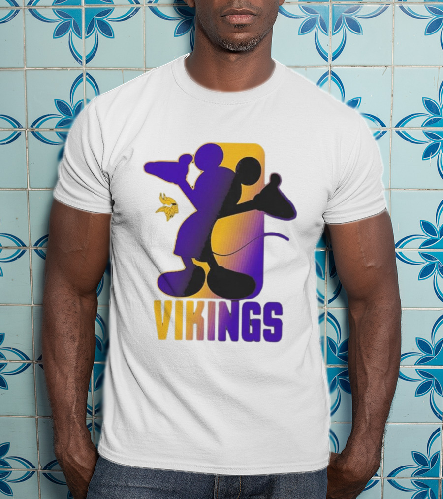 Mickey Mouse Vikings Minnesota Disney Cross Fade T-Shirt