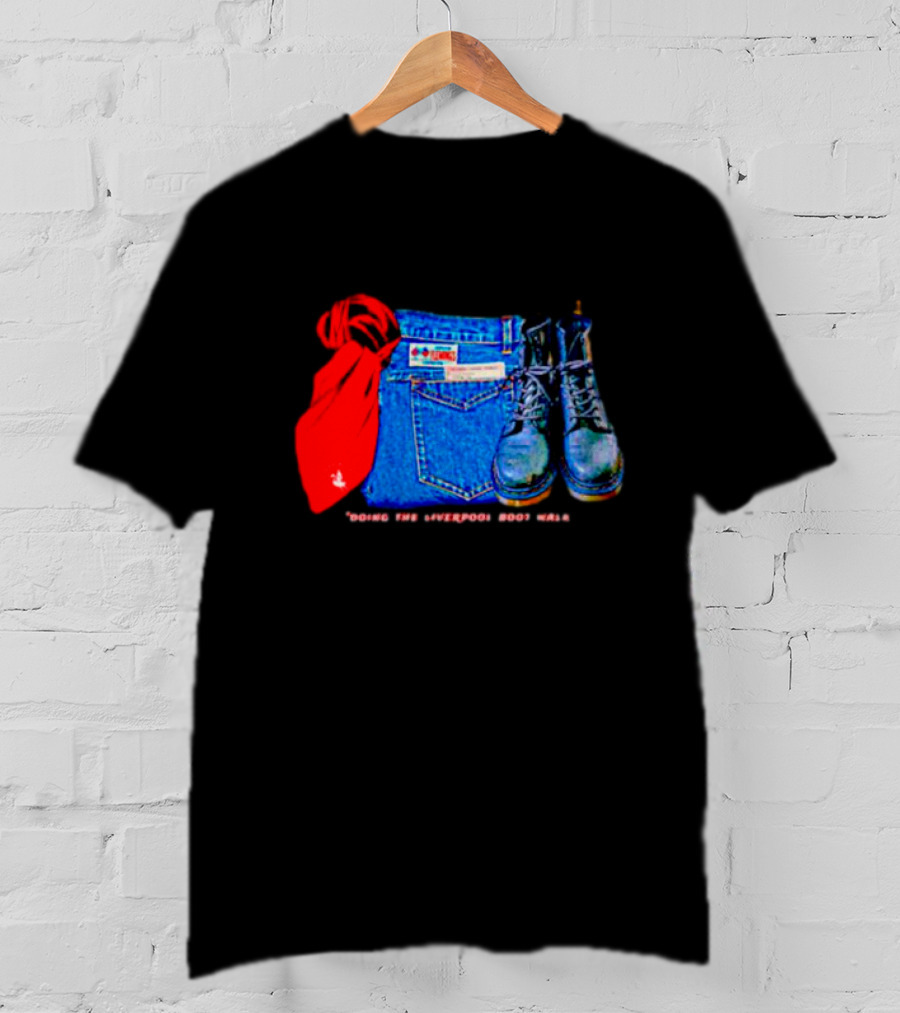 Red Scarf Denim And Boots Liverbird T-Shirt