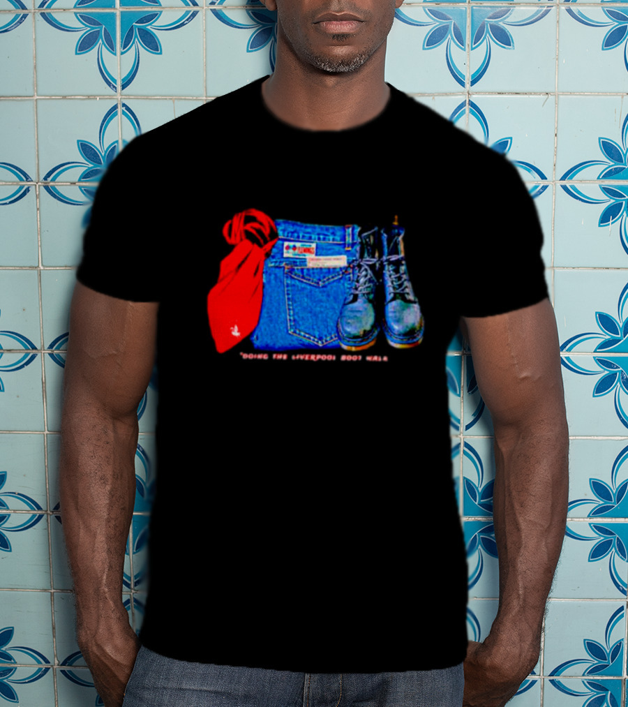 Red Scarf Denim And Boots Liverbird T-Shirt