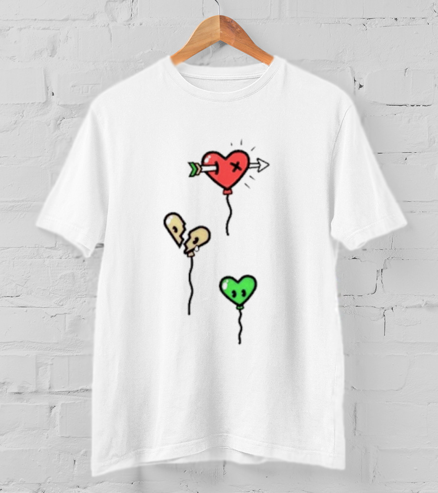 Life Series Heart Balloons With Arrow And Broken Pieces T-Shirt