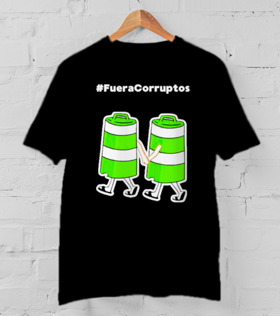 Paola Hurtado Uri Samayoa #Fueracorruptos Green Bins Handshake T-Shirt