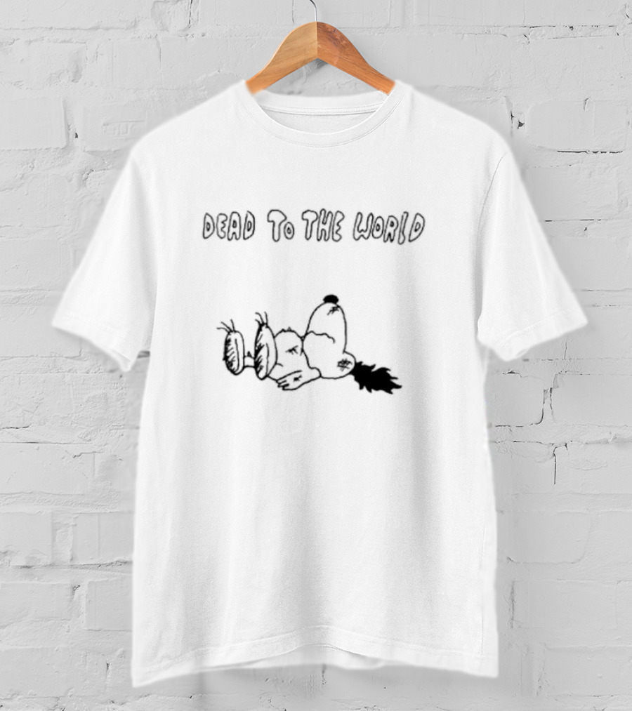 Snoopy Dead To The World Peanuts Comic Character Sleeping T-Shirt