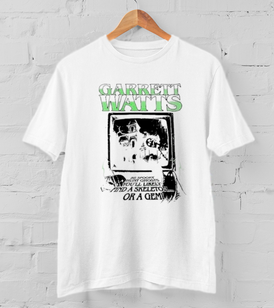 Garrett Watts Haunted Ghosts Skeleton Gem TV House Image T-Shirt