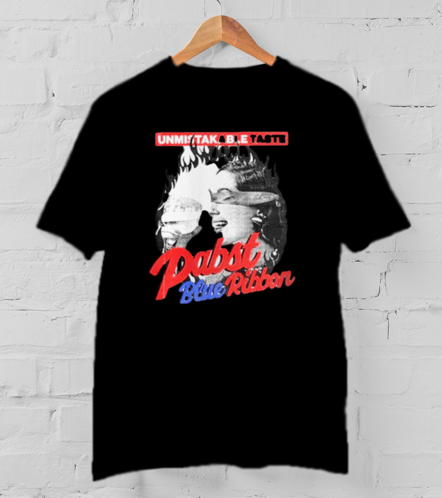 Unmistakable Taste Pabst Blue Ribbon Fiery T-Shirt