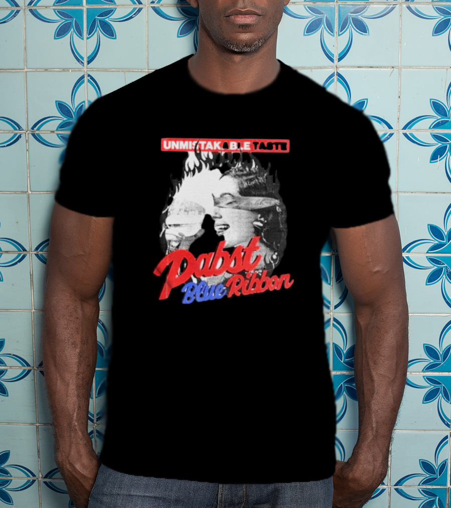 Unmistakable Taste Pabst Blue Ribbon Fiery T-Shirt