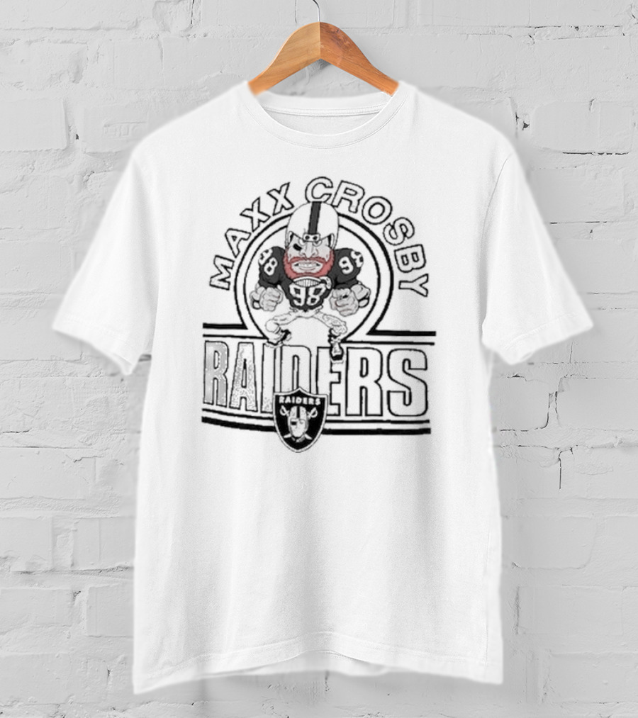 Maxx Crosby Raiders Caricature Homage Tri-Blend T-Shirt