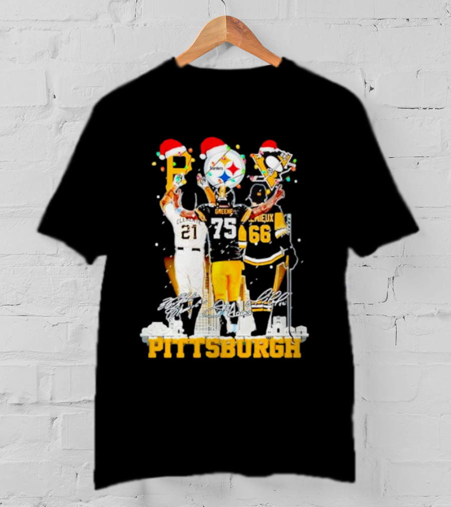 Pittsburgh Icons Clemente Greene Lemieux Steelers 79 Penguins 66 T-Shirt
