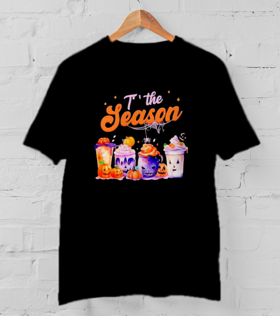 Sandjest Halloween Tis The Season Pumpkin Drinks T-Shirt