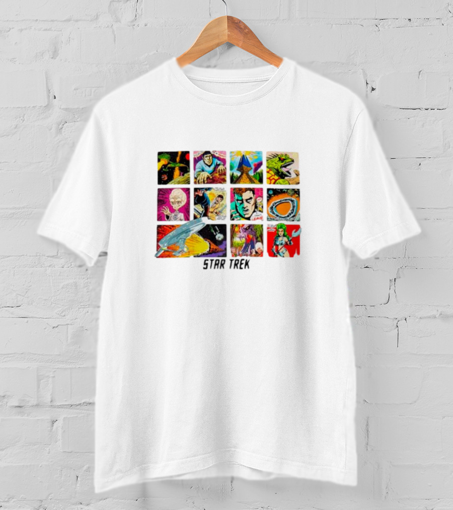 Star Trek Comic Book Classic Illustrated Scenes And Characters T-Shirt