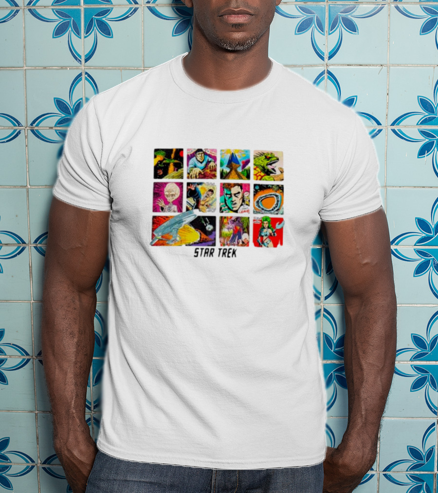 Star Trek Comic Book Classic Illustrated Scenes And Characters T-Shirt