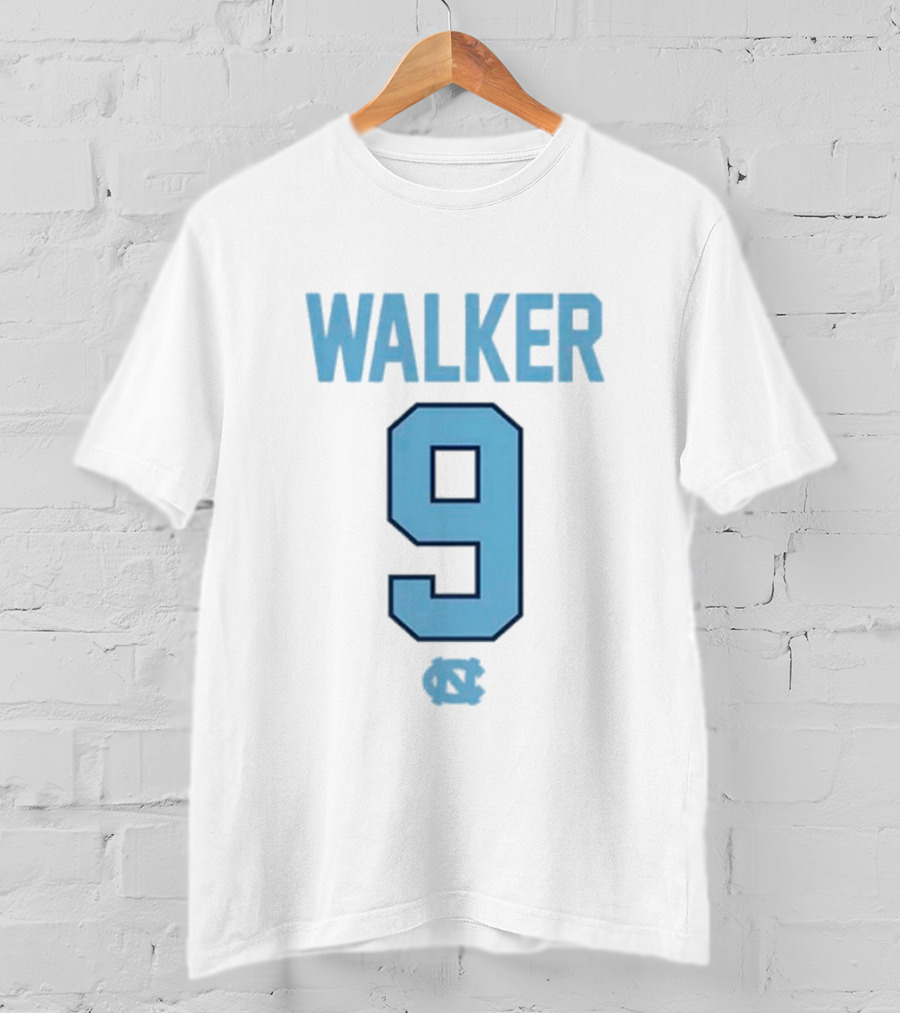 Walker 9 North Carolina Tar Heels Jersey Number T-Shirt