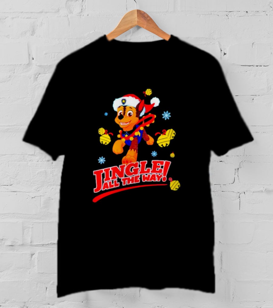 Paw Patrol Chase Jingle All The Way Christmas Boys T-Shirt