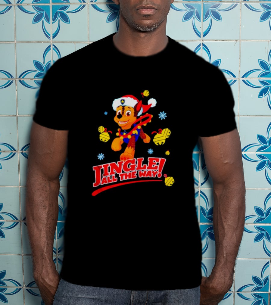 Paw Patrol Chase Jingle All The Way Christmas Boys T-Shirt
