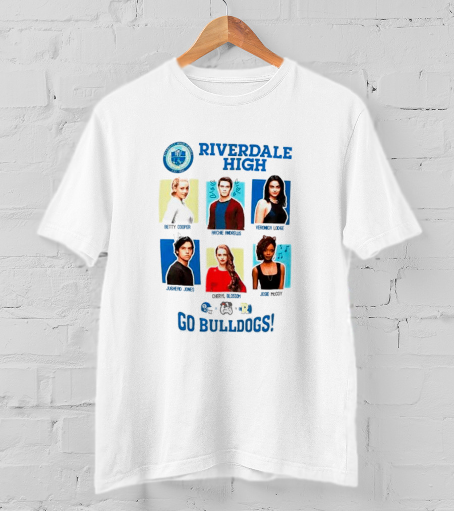 Riverdale High Yearbook Photos Archie Betty Veronica Jughead Cheryl Josie Go Bulldogs T-Shirt