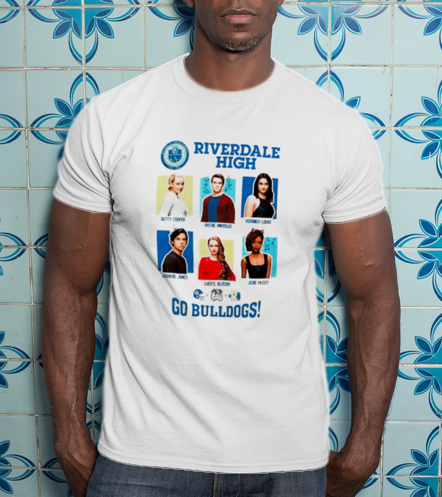 Riverdale High Yearbook Photos Archie Betty Veronica Jughead Cheryl Josie Go Bulldogs T-Shirt