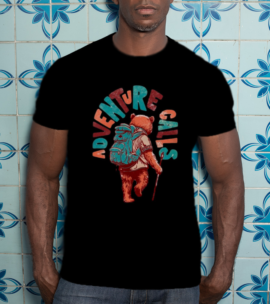Bear Adventure Calls Backpack Journey T-Shirt