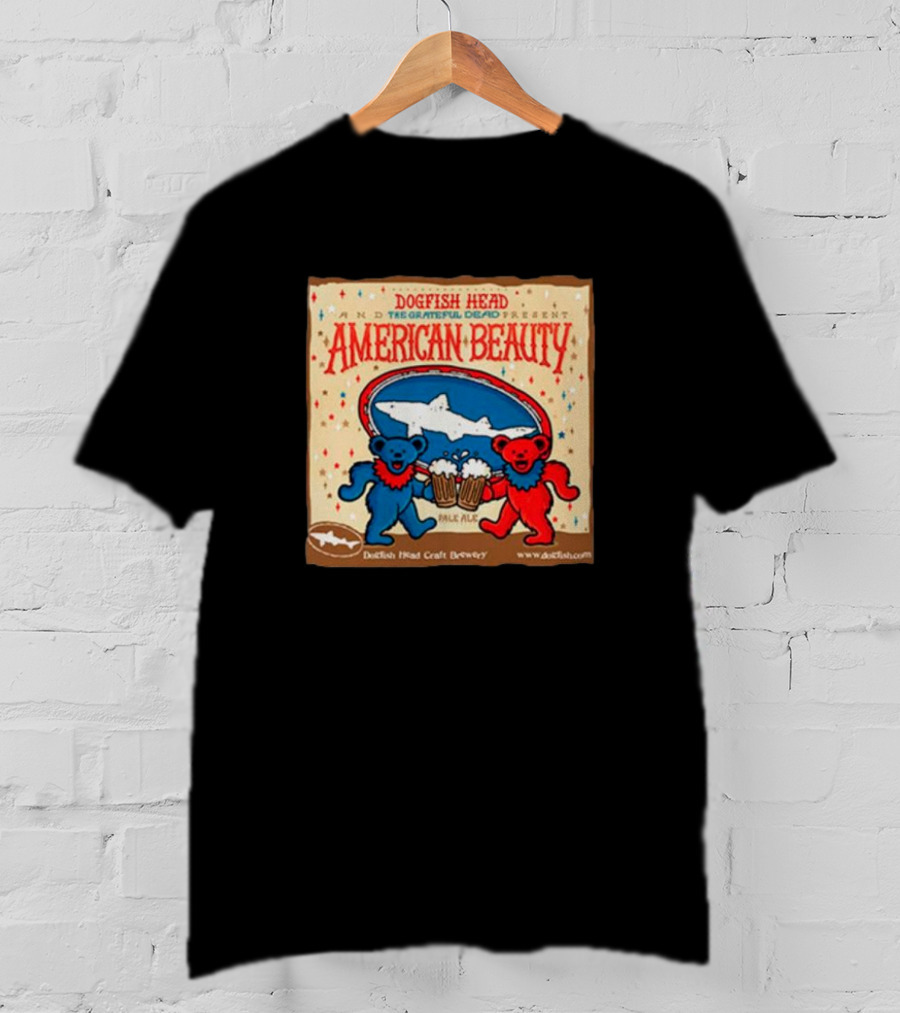 Dogfish Head The Grateful Dead Present American Beauty Pale Ale Dancing Bears Dogfish Head Craft Brewery T-Shirt