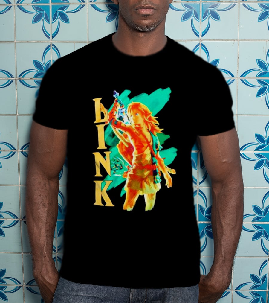 Nintendo The Legend Of Zelda Link Tears Of The Kingdom Green And Gold T-Shirt