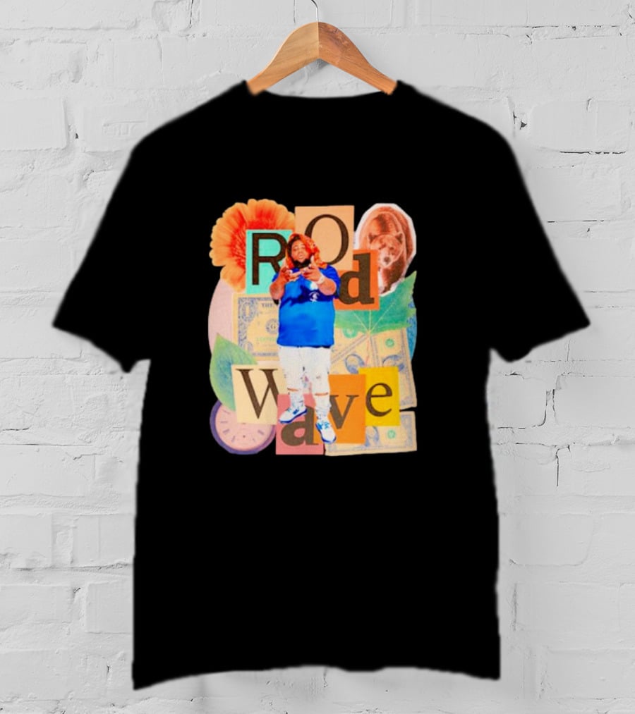 Rod Wave Vintage Bootleg Collage With Floral And Currency Elements T-Shirt