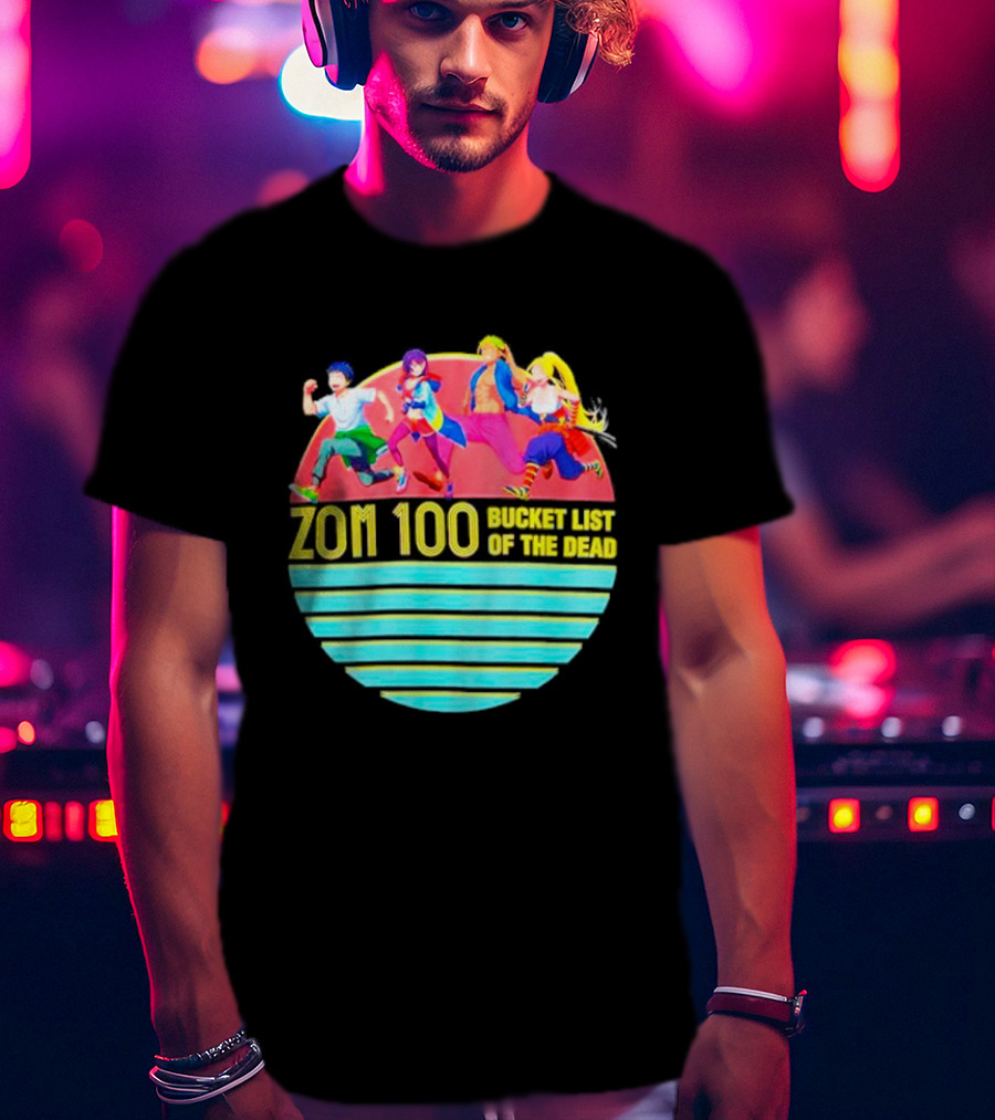 Zom 100 Bucket List Of The Dead Vintage Retro Character Circle T-Shirt