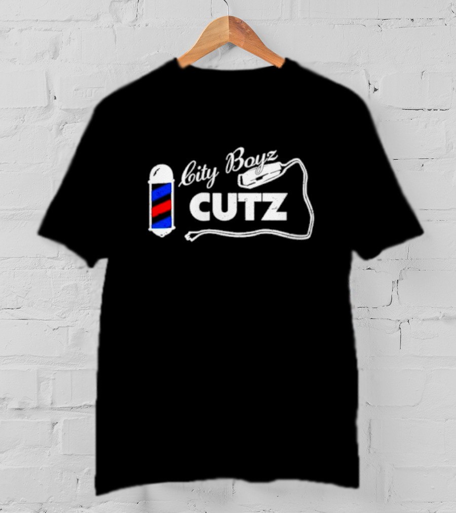 City Boyz Cutz Barber Pole And Clippers T-Shirt