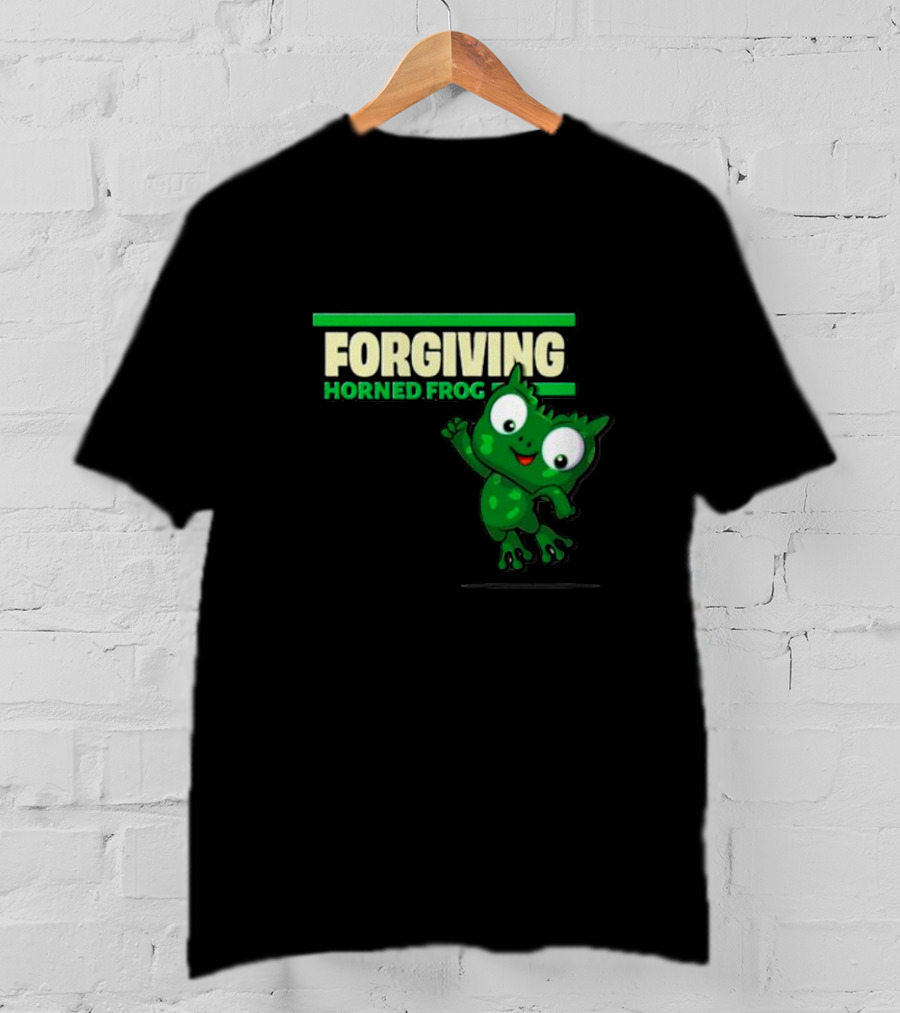 Forgiving Horned Frog Playful Green Character T-Shirt